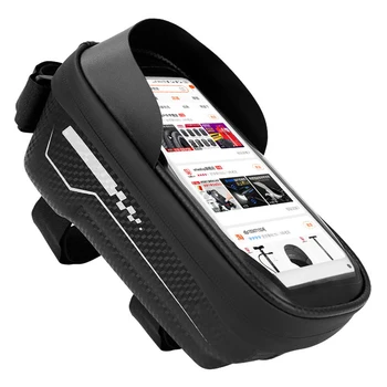 

Durable Hard Shell Bicycle Bag Mountain Bike Front Beam Waterproof Mobile Phone Bag Holders Riding Equipment 19x10x10CM