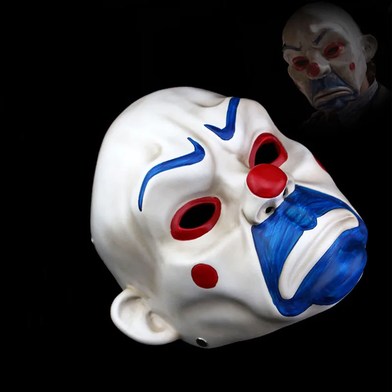 

CDCOTN High-grade Batman Joker Clown Bank Robber Resin Masks The Dark Knight Scale Cosplay Mask Halloween Festive Party Supplies