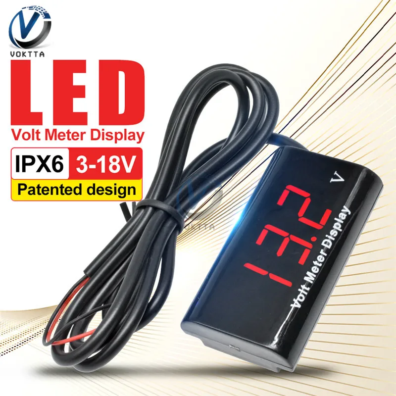 3-18 В постоянного тока 0,56 дюйма светодиодный трехпроводный цифровой дисплей с двумя проводами IPX6 Водонепроницаемый Вольтметр постоянного тока 100 в 10 А двойной светодиодный Вольтметр Амперметр