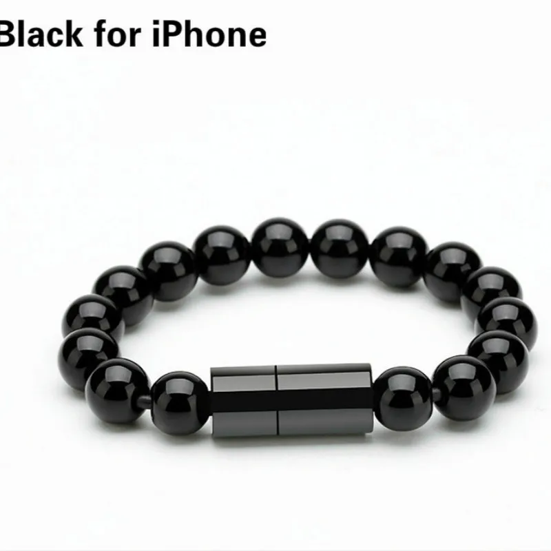 Black for iPhone Зарядное устройство-Браслет Смарт ювелирные изделия браслет с USB зарядка быстрое зарядное устройство кабель для передачи данных длякабель micro usb IPhone Xr type Cзарядка для айфона Micro USB кабель iphone - Цвет: Black for iPhone
