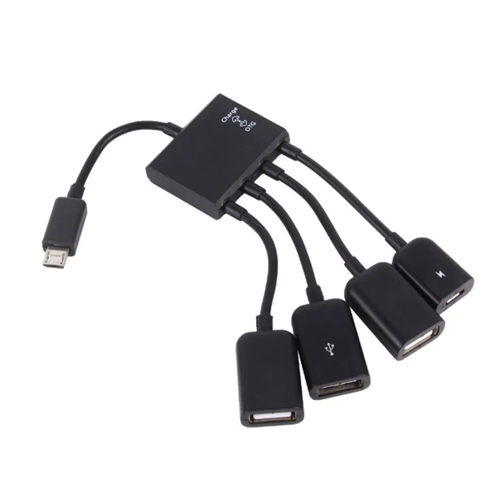 4 Ports Micro USB Hub OTG Connector Splitter Power Rechargeable Charging Cable For Computer Tablet PC Data Wire Smart Phone | Электроника