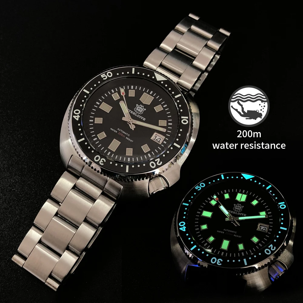 

1970 Abalone Dive Watch 200M Waterproof automatic watch men Sapphire Crystal Stainless Steel NH35 Automatic Mechanical Watch men