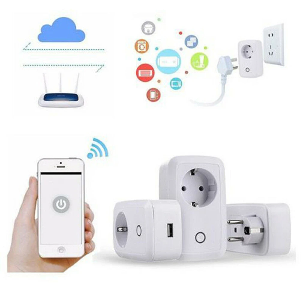 Умный беспроводной штекер WiFi розетки розетка для Alexa/Google Home