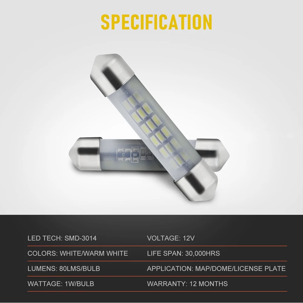 Route101 4x C5W C10W 31mm 36mm 39mm 42mm Festoon 12V ڵ ȭƮ  ȭƮ LED  ڵ ׸ õ  Ʈ 