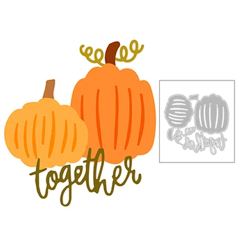 

2020 New Halloween Pumpkin Embossing and English Words Together Metal Cutting Dies For Making Greeting Card Paper Scrapbooking