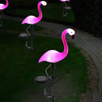 Lampa LED Flamingo lampa na energię słoneczną płot zewnętrzny lampa solarna lampa LED do ogrodu wodoodporna lampa zewnętrzna lampa trawnikowa podłączanie lampy tanie i dobre opinie Konesky CN (pochodzenie) Solar Waterproof 8 hours Automatic Flamingo Solar Light IP55 1 2 v Żarówki LED Nowoczesne