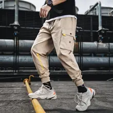 ins, японские Осенние Хип-хоп джоггеры, мужские черные шаровары, много карманов, с лентами, мужские спортивные штаны, уличная одежда, повседневные мужские штаны s 3XL