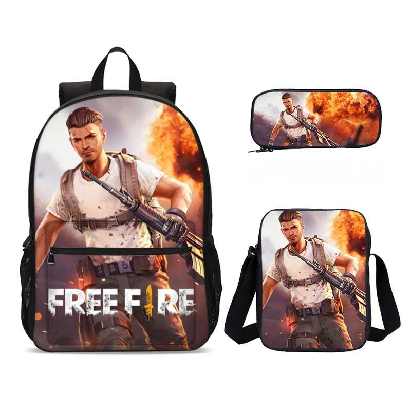 

VEEVANV 2020 New Children School Bags 3D Free Fire Game 3 Pcs/set Kids Backpacks Boys Laptop Bags Men Schoolbag Mochila Escolar