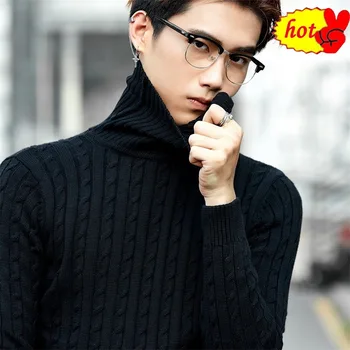 

Turtleneck Sweater Mens New Autumn Winter Solid Casual Sweater male Slim Fit Cashmere Sweater Man Knitted Twist Pullovers