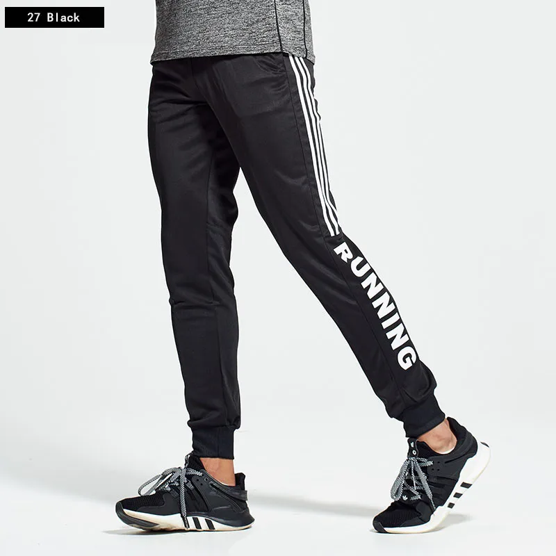 Спортивные брюки мужские тонкие штаны для бега весна лето быстросохнущие фитнес свободные футбольные тренировочные штаны для бега тренировочные спортивные штаны - Цвет: 27 Black