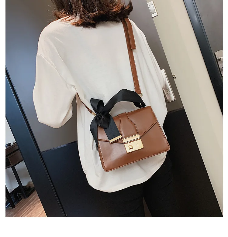 

JIULIN 2019 New socialite wind bow small square bag lock shoulder slung women's bag hot handbags