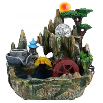 

Home Decor Desktop Water Fountain Waterfall Rockery Landscape Decoration Ornament with Atomization Effect Home Decoration