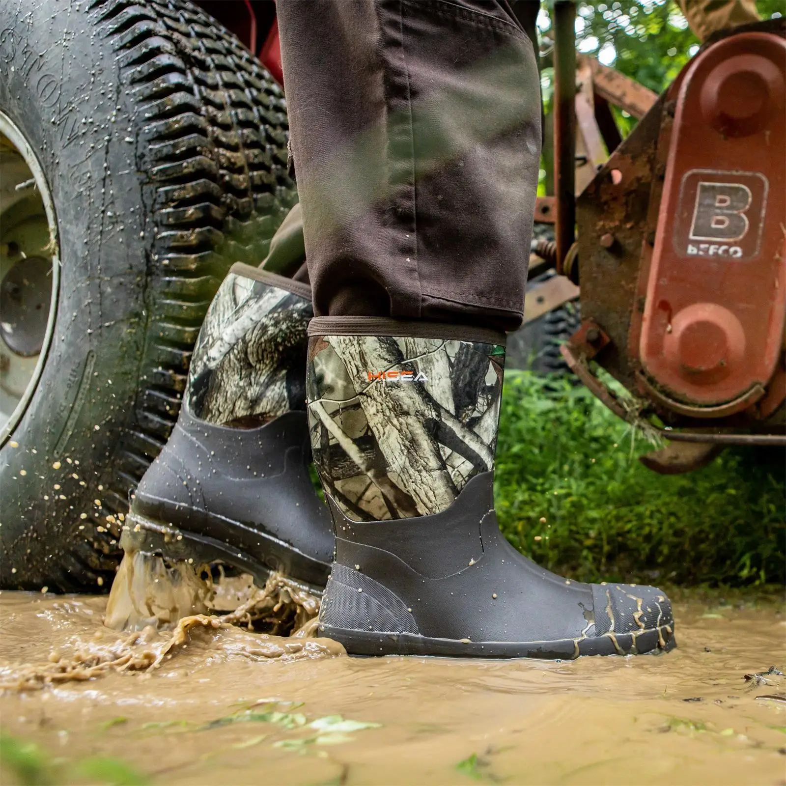 Shoes Boots Hisea Men's Mid Rain Boots Waterproof Rubber Boots for Men