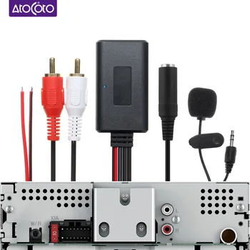

Universal Bluetooth Car Kit Phone Call Handsfree Microphone AUX 2 RCA Cable Adapter for Truck Auto Speaker Radio Stereo Audio In