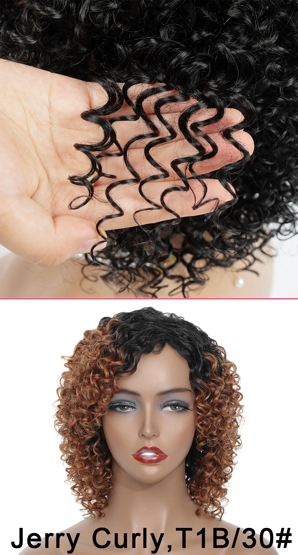 12” Short Hair Afro Kinky Curly Synthetic Wigs With Bangs For Black Women Ombre Blonde Red Glueles Cosplay Wig Perruque Courte