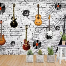 Beibehang обои домашний декор Ностальгический кирпич muralwall гитара музыкальное оборудование индивидуальная тема рабочие обои
