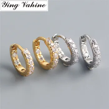 

ying Vahine 2020 New Arrival 100% 925 Sterling Silver CZ Round Small Stud Earrings for Women Fashion Jewelry Best Gifts
