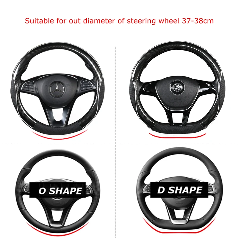 Steering wheel cover Carbon Fibre+Leather Car Steering Wheel Cover For VW GOLF 7 2015 POLO JATTA Passat Tiguan For Nissan Qashqai J11 X-trail T32