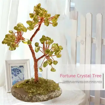

10cm Crystal Gemstone Money Tree Decorative Handicrafts Natural Agate Ornament for Home Office Decoration