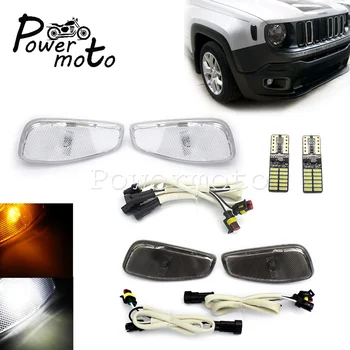 

For Jeep Renegade 2015-2019 Side Turn Signal Lense LED Warning Reflection Parking Lamp Side Maker Light