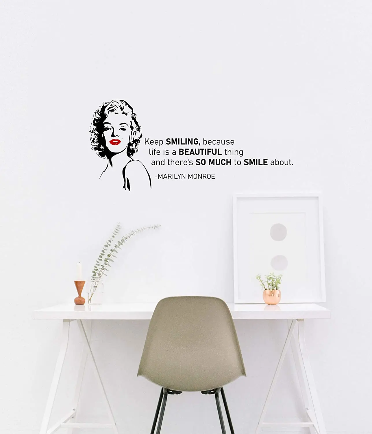 

Best Makeup Marilyn Monroe Decal Inspirational Vinyl Sticker Wall Art Lifestyle Quote Living Room, Home Improvement, Dorm