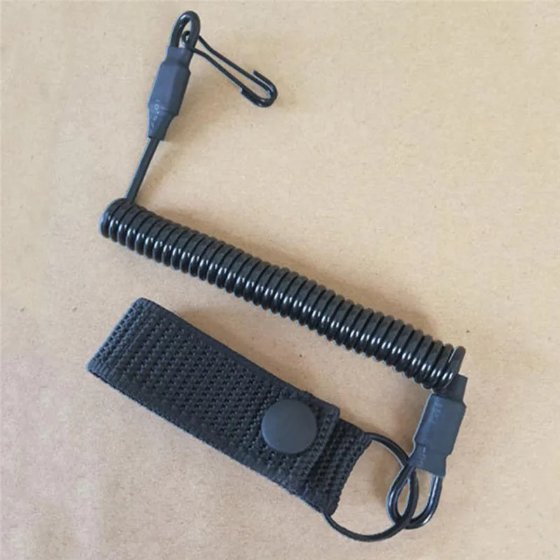 

Military Spring Safety Strap Tactical Anti-Lost Elastic Lanyard Rope Gun Rope for Key Ring Chain Flashlight Hunting Accessories