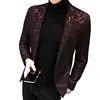 Blazer de luxe pour fête, automne pour hommes, blouson en fil brillant pour hommes, rouge, bleu, noir, veste de costume d'affaires, coupe cintrée, manteau d'affaires ► Photo 1/6