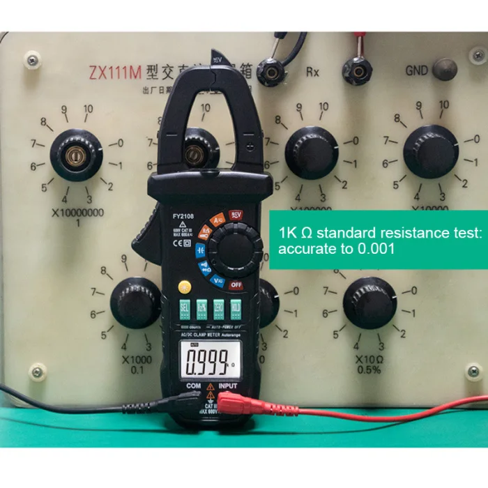 FY2108 цифровой клещи мультиметр Вольтметр Амперметр 600A AC/DC Ом Напряжение Ток тестеры метр GHS99