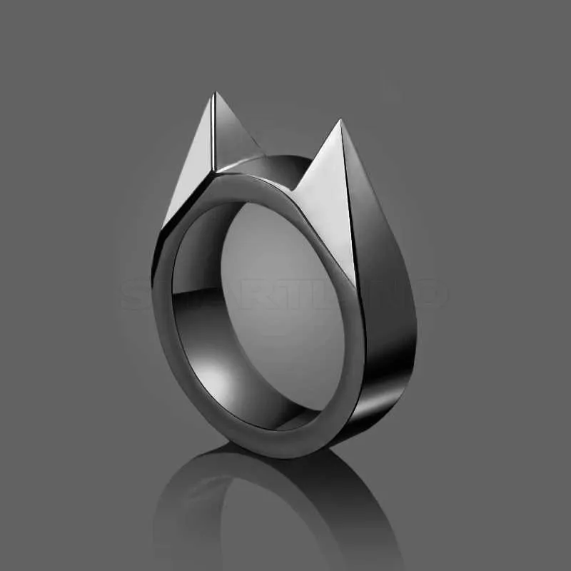 Панк Мужчины Женщины Cool Cat Ear самообороны палец кольцо подвеска брелок