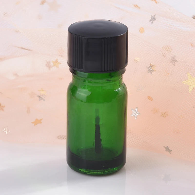 5 мл путешествие пустое маленькое круглое стеклянное флакон для эфирных масел пустые косметические контейнеры бутылка лака для ногтей с крышкой кисти - Цвет: Зеленый
