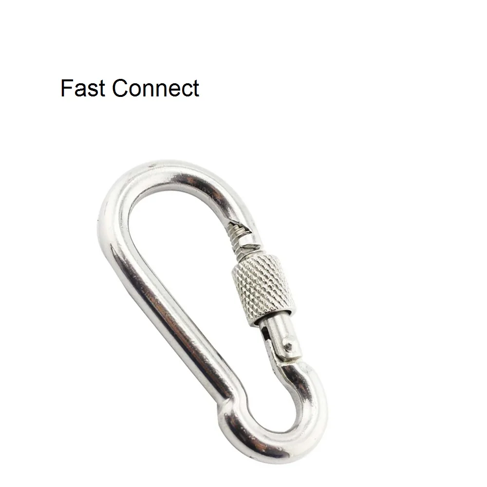 Color : Stainless Steel 304, Size : 6x60mm YDSHOLL 5PCS 6x60mm 304 Stainless Steel Carabiner Spring Snap Hook with Screw Rigging Hardware Spring Snap Link 