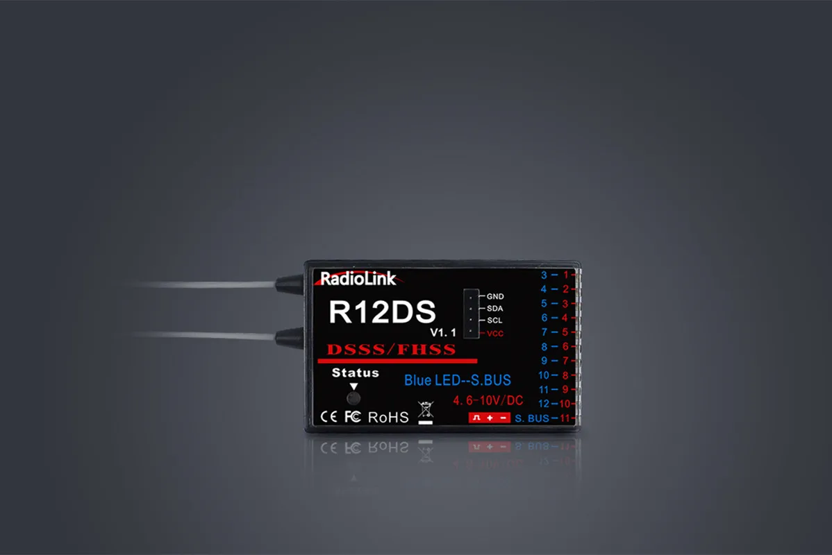 

Радиолин R12DS PWM SBUS приемники для передатчиков AT10II / AT10 / AT9S Pro / AT9S / AT9