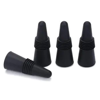 

Wine Stoppers (Set of 5), Silicone Wine Bottle Stopper and Beverage Bottle Stoppers, Black