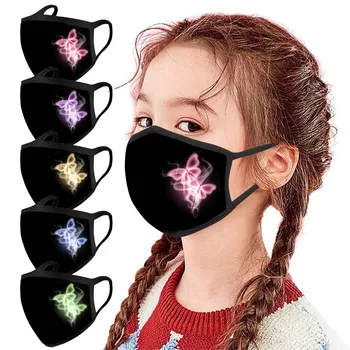 

5PCS Kids Children 3D Mask Outdoor Cotton butterfly Printing Face Mask Dustproof Washable Mouth Cover Mascarillas Children Mask