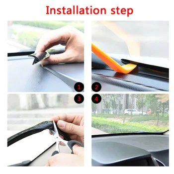 

Universal Sealing Strip Dustproof 1.6M Carbon Fiber Dashboard Windshield