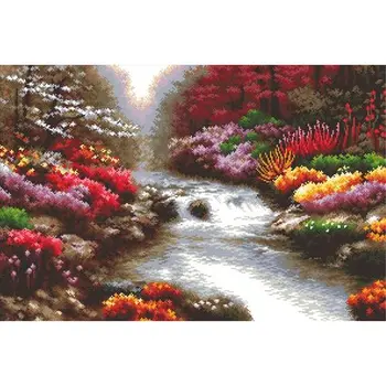

S-077 hobby & pro 'Creek embroidery kit in sadu', 54*36 cm