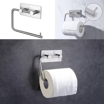 

Stainless Steel Towel Toilet Paper Shelf Wall-Mounted Bathroom Holder Adhesive Bathroom Rack Pendant Toilet Roll Paper Holder