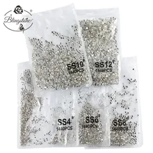 AAA strass cristal AB clair SS3-SS40 (1.3mm-8.4mm) 1440 pièces Non Hotfix flatback strass pour ongles 3D nail art(China)