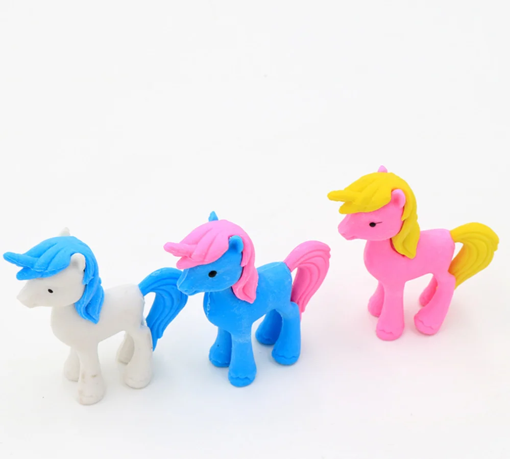 2 шт. милый Единорог Пони ластик в виде лошади Набор Kawaii резиновые ластики для