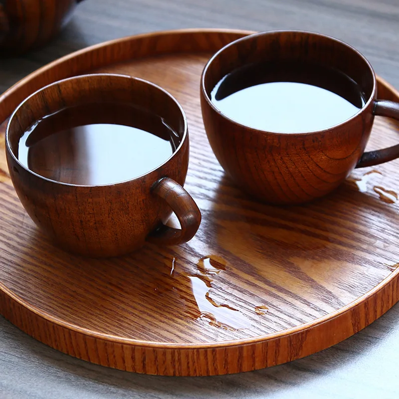 Details about   Wooden Tea Cup Beer Mugs With Handgrip Japanese Style Eco-friendly Kitchen Use 