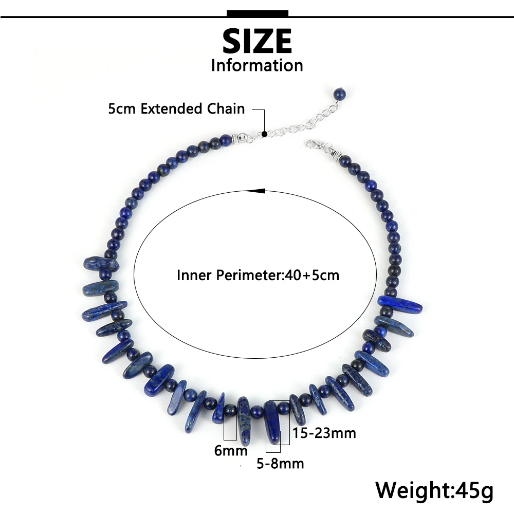 Women Natural Stone Amethysts India Onyx Lapis Lazuli Necklace Irregular Beaded Stand Stand Clavicle Chain Chokers Party Jewelry