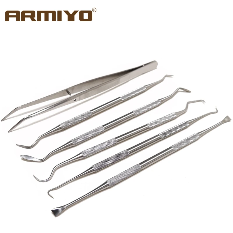 Armiyo 9 pz/set attrezzatura barile di pulizia deposito di carbonio Kit di sporco Set di grimaldelli a doppia estremità in acciaio inossidabile caccia con spazzola a pistola - immagine 2