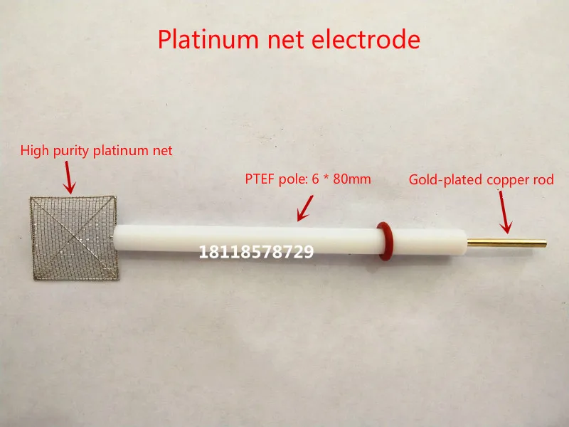 Platinum mesh electrode. The purity of platinum is 99.99%, and the specification of PTFE jacket is 6mm* 80mm