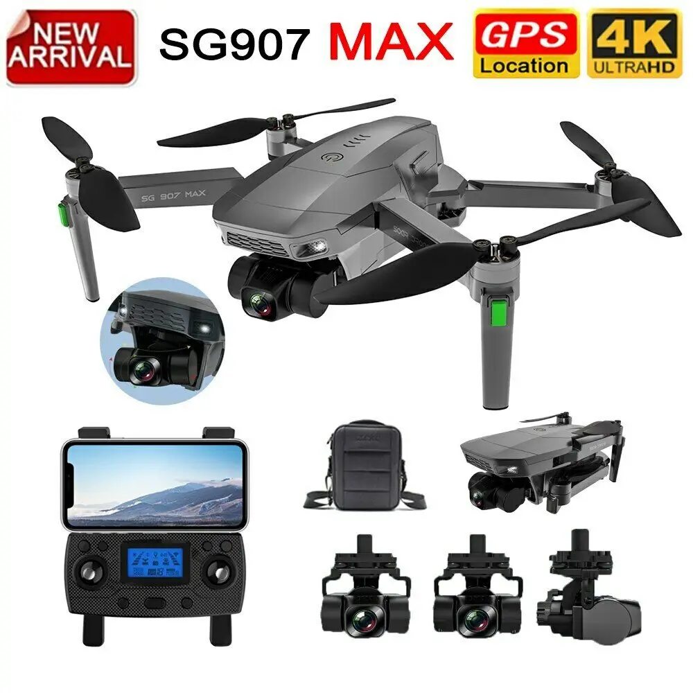 Дрон SG907 Max с 3-осевым подвесом камерой и 4K GPS 5G Wi-Fi FPV | Электроника