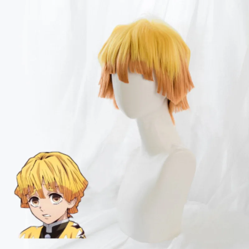 wigs Аниме Demon Slayer: Kimetsu no Yaiba костюм толстовки с капюшоном в стиле униформы Хэллоуин Kamado Nezuko косплей кимоно платье для женщин и девочек - Цвет: wigs