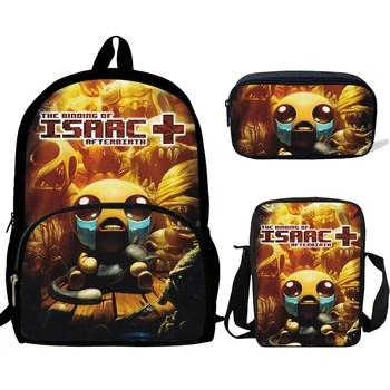 

16inch Mochila School Bags the binding of isaac Girls Backpack Bag For Teenagers Boys Rucksack 3 Set gift Kids Bookbag