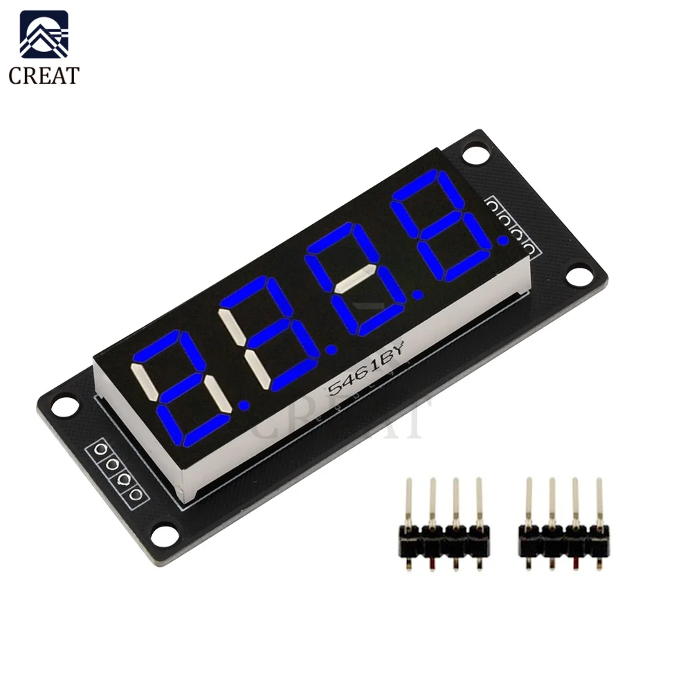 0.56" 4 Bit Digital LED Tube Display Module TM1637 Decimal 7 Segments Tube Display Module Yellow/White/Red/Green/Blue led digital tube display