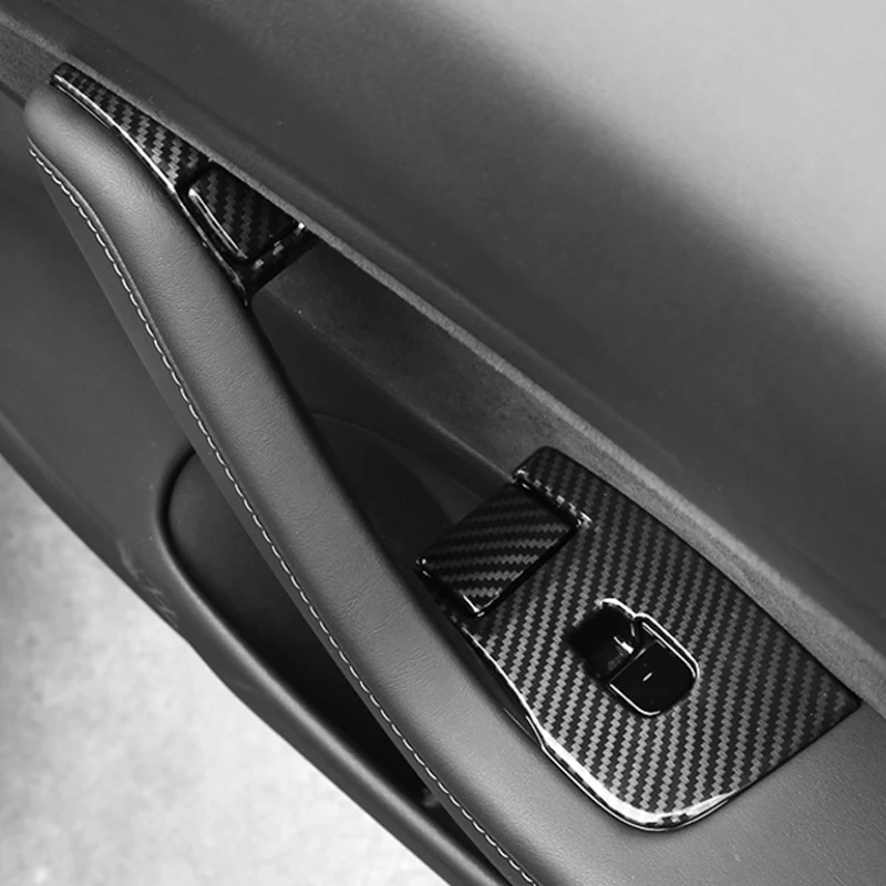 

Car ABS Window Lifter Switch Buttons Decorative Frame Cover Trim Sticker for Tesla Model 3 2018-2019 car accessories interior