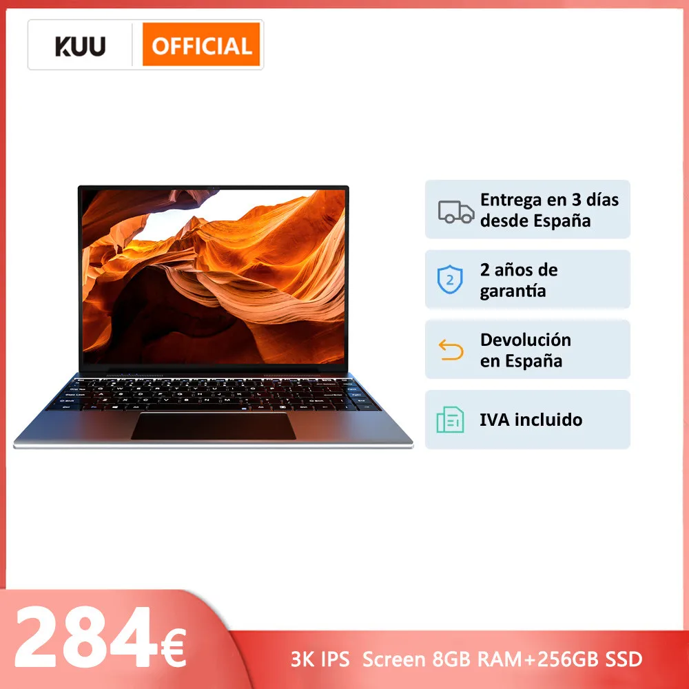Ноутбук KUU YoBook металлические ноутбуки 13 5 дюймов 3K IPS Intel Pentium J3710 8 ГБ ОЗУ 256 SSD Windows 10