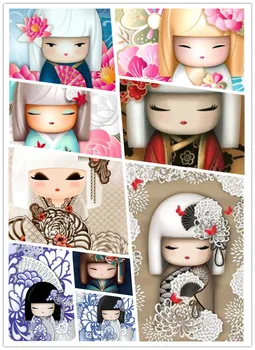 

5D Contas DIY Diamante Bordado Kimono Menina Dos Desenhos Animados Decoração de Casa Pintura Diamante do Ponto Da Cruz 2019 Pre